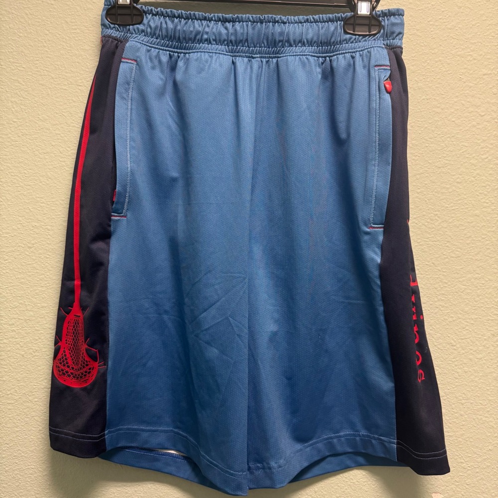 Vineyard Vines Performance Mens XL Lacrosse Athletic Shorts Blue Red Graphic